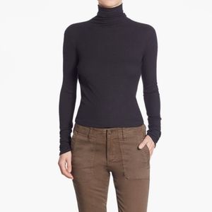 Vince Black Long Sleeve Turtleneck Top